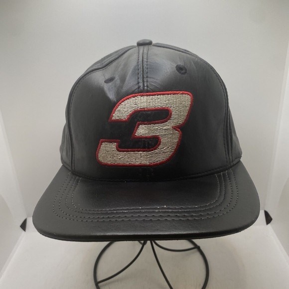 Chase Other - Dale Earnhardt Sr Hat #3 Snapback Black leather Nascar Vintage GUC
